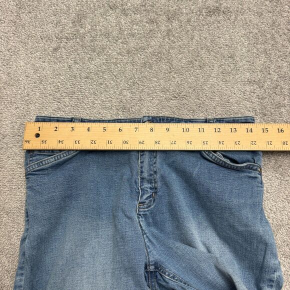 Vintage Y2K 2005 J.Jill Capri Cropped Wide Leg Denim Jeans Womens 8P 28x21 Blue - Picture 9 of 15